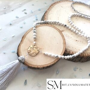 Travel jewelry howlite necklace | Globe necklace that's a great world necklace